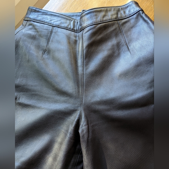 Brown Genuine Leather Pants Sz 4 - Picture 2 of 14